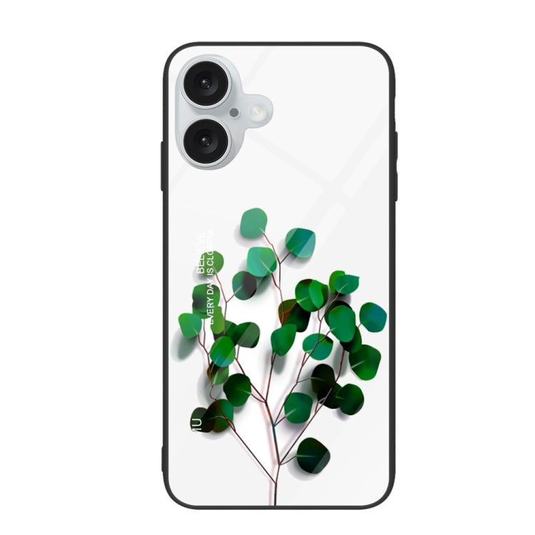 For iPhone 16 Plus Colorful Painted Glass Phone Case(Sapling) - free shipping - PMC TechLife - Order now!