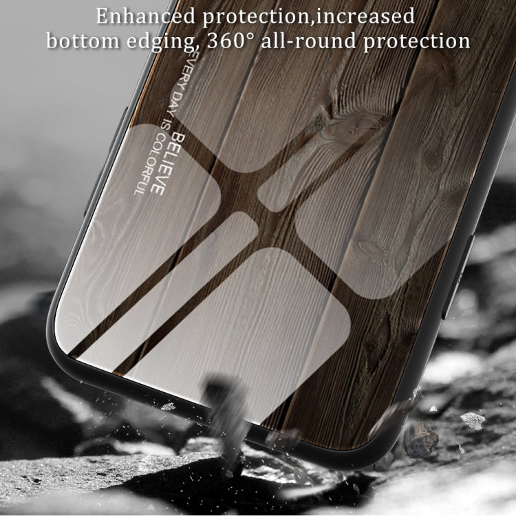 For iPhone 16 Pro Wood Grain Glass Phone Case(Grey) - iPhone 16 Pro Cases by PMC TechLife | Online Shopping South Africa | PMC TechLife | Buy Now Pay Later Mobicred