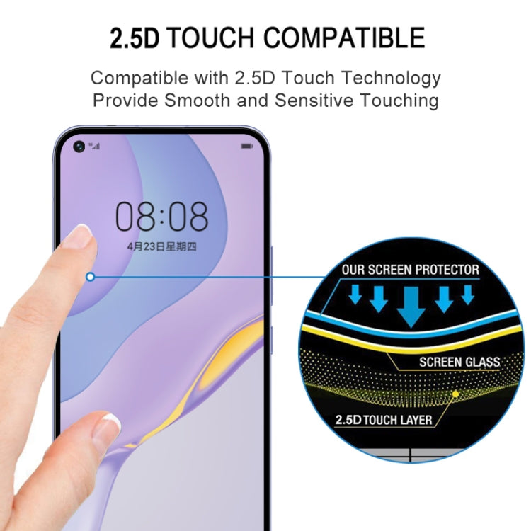 For Huawei Nova 7 5G Full Glue Full Screen Tempered Glass Film(Black) - Huawei Tempered Glass by PMC TechLife | Online Shopping South Africa | PMC TechLife | Buy Now Pay Later Mobicred
