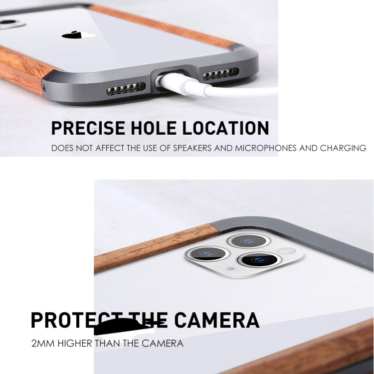 For iPhone 11 Pro Max R-JUST Metal + Wood Frame Protective Case - iPhone 11 Pro Max Cases by R-JUST | Online Shopping South Africa | PMC Jewellery | Buy Now Pay Later Mobicred