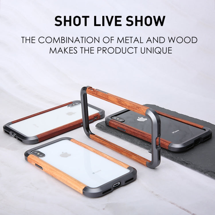 For iPhone XS Max R-JUST Metal + Wood Frame Protective Case - More iPhone Cases by R-JUST | Online Shopping South Africa | PMC Jewellery