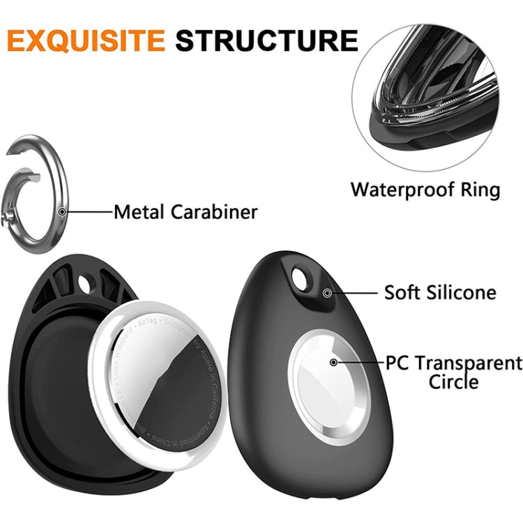 2pcs Waterproof Anti-drop Anti-lost Tracker Positioning TPU Protective Case for AirTag(Black) - Other by PMc TechLife | Online Shopping South Africa | PMc TechLife | Buy Now Pay Later Mobicred