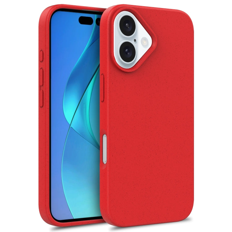 For iPhone 16 Plus Starry Series Shockproof Straw Material + TPU Protective Case(Red) - iPhone 16 Plus Cases by PMC Jewellery | Online Shopping South Africa | PMC Jewellery | Buy Now Pay Later Mobicred