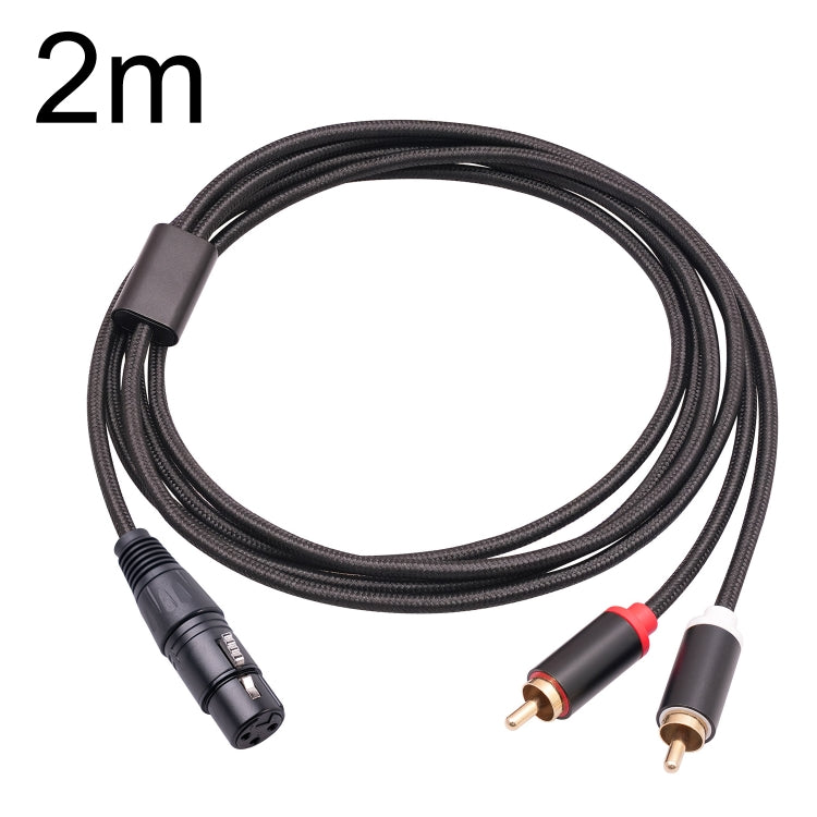 RCA20 XLR Female to Dual RCA Y-Splitter Audio Cable, Length:2m - Microphone Audio Cable & Connector by PMC Jewellery | Online Shopping South Africa | PMC Jewellery