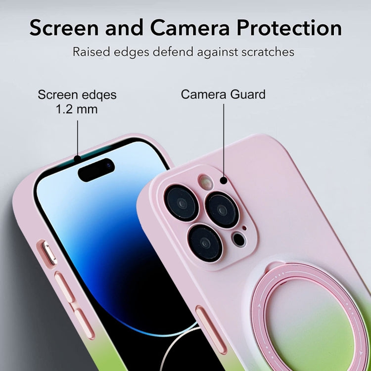 For iPhone 11 Pro Max MagSafe Holder Gradient TPU Phone Case(Deep Purple Gray) - iPhone 11 Pro Max Cases by PMC TechLife | Online Shopping South Africa | PMC TechLife