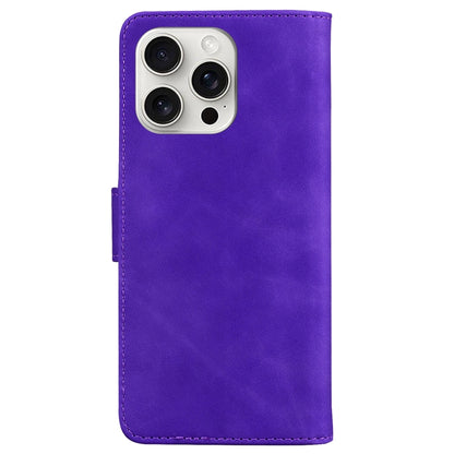 For iPhone 16 Pro Skin Feel Pure Color Flip Leather Phone Case(Purple) - iPhone 16 Pro Cases by PMC Jewellery | Online Shopping South Africa | PMC Jewellery | Buy Now Pay Later Mobicred