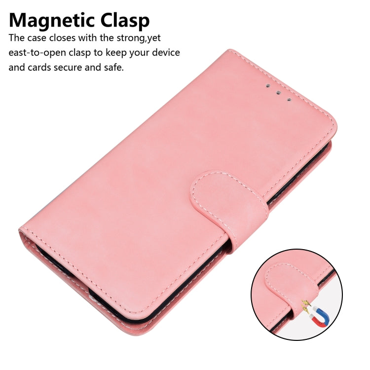 For iPhone 16 Skin Feel Pure Color Flip Leather Phone Case(Pink) - iPhone 16 Cases by PMC Jewellery | Online Shopping South Africa | PMC Jewellery | Buy Now Pay Later Mobicred