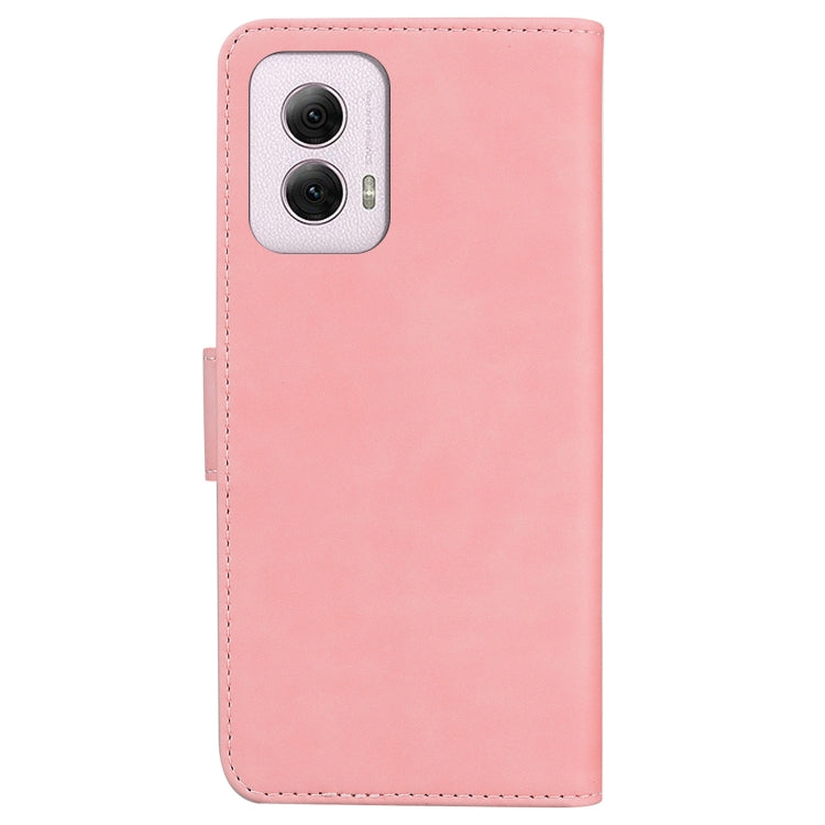 For Motorola Moto G Power 5G 2024 Skin Feel Pure Color Flip Leather Phone Case(Pink) - Motorola Cases by PMC Jewellery | Online Shopping South Africa | PMC Jewellery | Buy Now Pay Later Mobicred