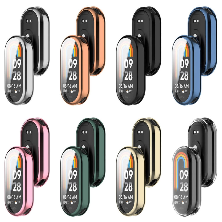 For Xiaomi Mi Band 8 Full Coverage TPU Electroplating Watch Protective Case(Light Gold) - Watch Cases by PMC TechLife | Online Shopping South Africa | PMC TechLife