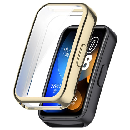 For Huawei Band 8 Full Coverage TPU Electroplating Watch Protective Case(Light Gold) - Watch Cases by PMC Jewellery | Online Shopping South Africa | PMC Jewellery