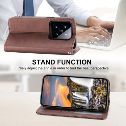 For Xiaomi 14 Pro Cubic Grid Calf Texture Magnetic Leather Phone Case(Brown) - 14 Pro Cases by PMC Jewellery | Online Shopping South Africa | PMC Jewellery | Buy Now Pay Later Mobicred