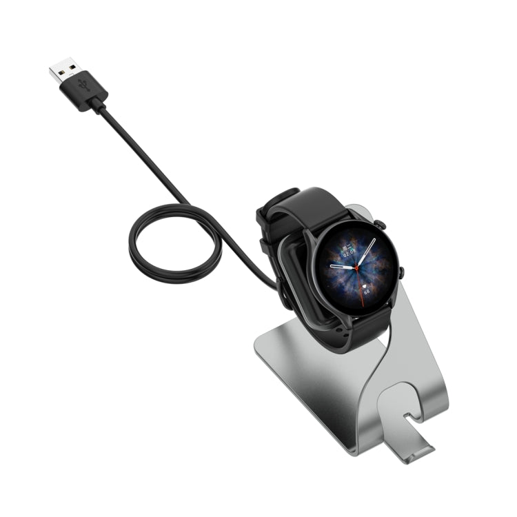 For Amazfit T-Rex Ultra Rotatable Smart Watch Charger Metal Dock Charger Bracket(Grey) - Charger by PMC Jewellery | Online Shopping South Africa | PMC Jewellery