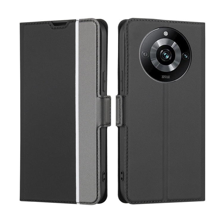For Realme 11 Pro 5G / 11 Pro+ 5G Twill Texture Side Button Leather Phone Case(Black) - Realme Cases by PMC TechLife | Online Shopping South Africa | PMC TechLife | Buy Now Pay Later Mobicred