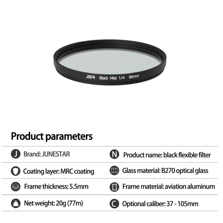 JSR Black Mist Filter Camera Lens Filter, Size:43mm(1/4 Filter) - free shipping - PMC TechLife - Order now!