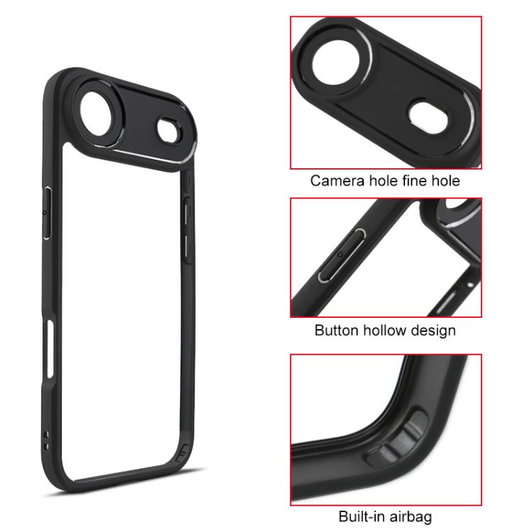 For iPhone 17 Air Frosted TPU + Transparent PC Phone Case(Black) - free shipping - PMc TechLife - Order now!