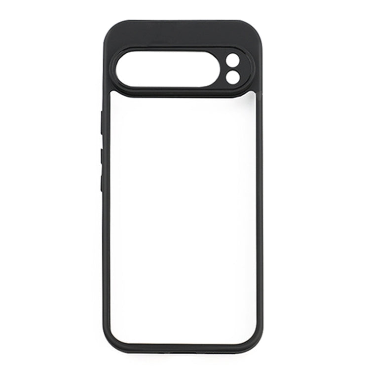 For Google Pixel 9 Frosted TPU + Transparent PC Phone Case(Black) - Google Cases by PMC TechLife | Online Shopping South Africa | PMC TechLife | Buy Now Pay Later Mobicred