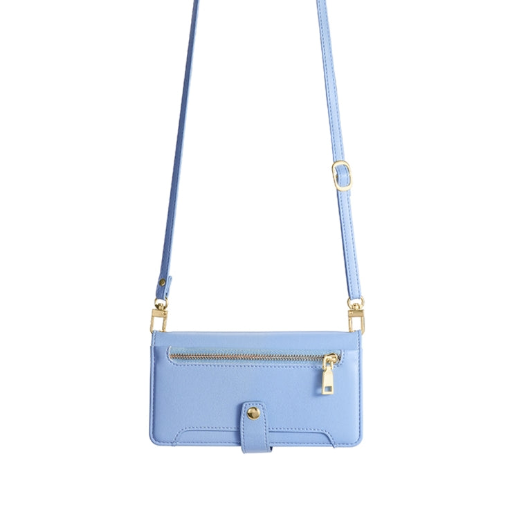 For ZTE Axon 40 Lite Sheep Texture Cross-body Zipper Wallet Leather Phone Case(Blue) - ZTE Cases by PMC TechLife | Online Shopping South Africa | PMC TechLife | Buy Now Pay Later Mobicred