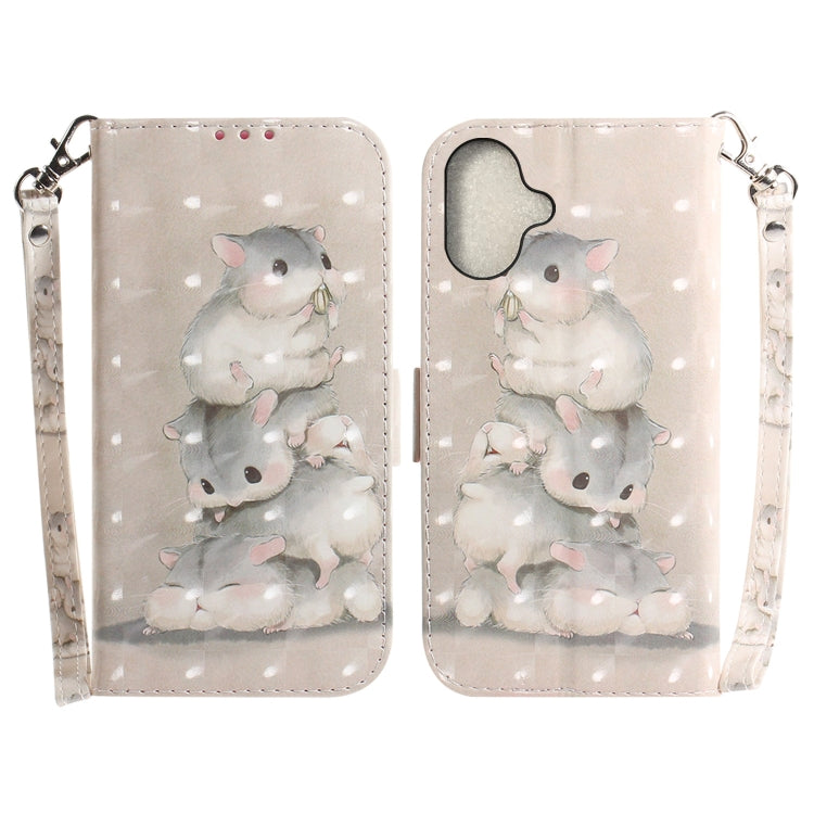 For iPhone 16 Plus 3D Colored Horizontal Flip Leather Phone Case(Squirrels) - iPhone 16 Plus Cases by PMC TechLife | Online Shopping South Africa | PMC TechLife | Buy Now Pay Later Mobicred