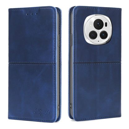 For Honor Magic6 Pro Cow Texture Magnetic Leather Phone Case(Blue) - Honor Cases by PMC Jewellery | Online Shopping South Africa | PMC Jewellery | Buy Now Pay Later Mobicred