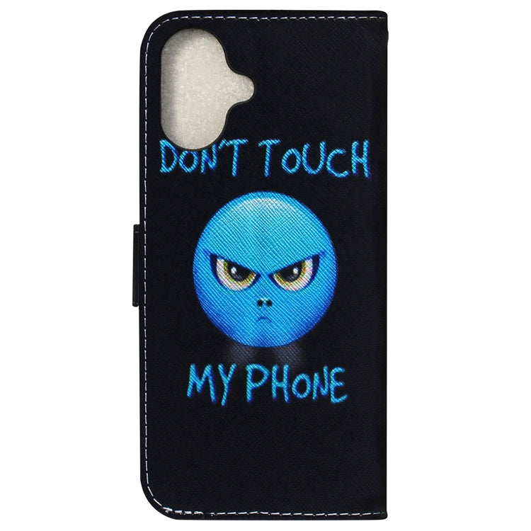 For iPhone 16 Coloured Drawing Flip Leather Phone Case(Anger) - iPhone 16 Cases by PMC Jewellery | Online Shopping South Africa | PMC Jewellery | Buy Now Pay Later Mobicred