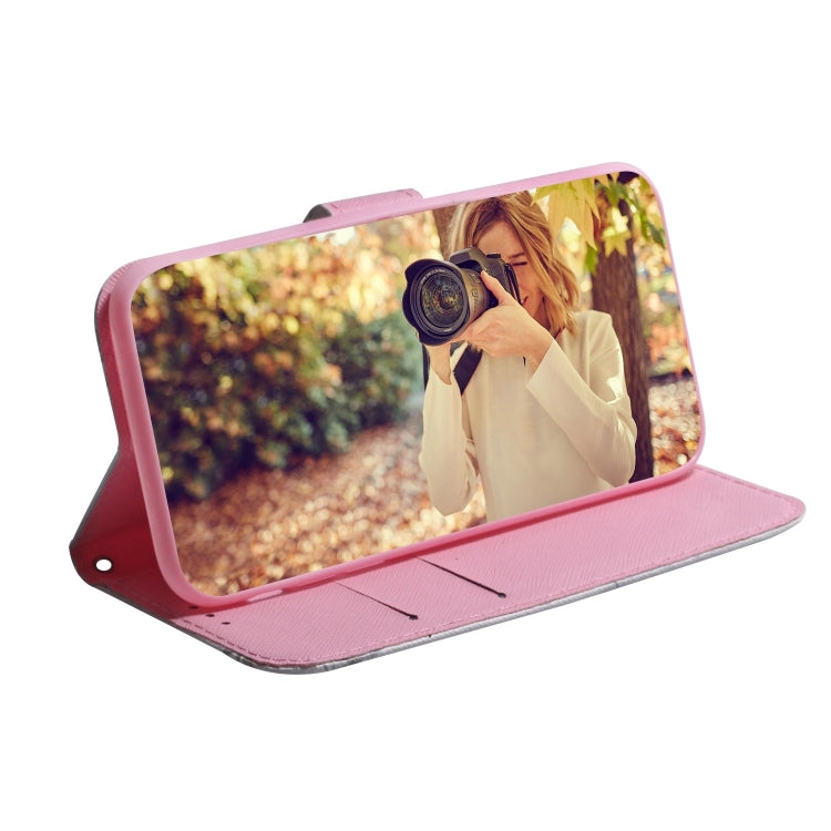 For iPhone 16 Coloured Drawing Flip Leather Phone Case(Magnolia) - iPhone 16 Cases by PMC TechLife | Online Shopping South Africa | PMC TechLife | Buy Now Pay Later Mobicred