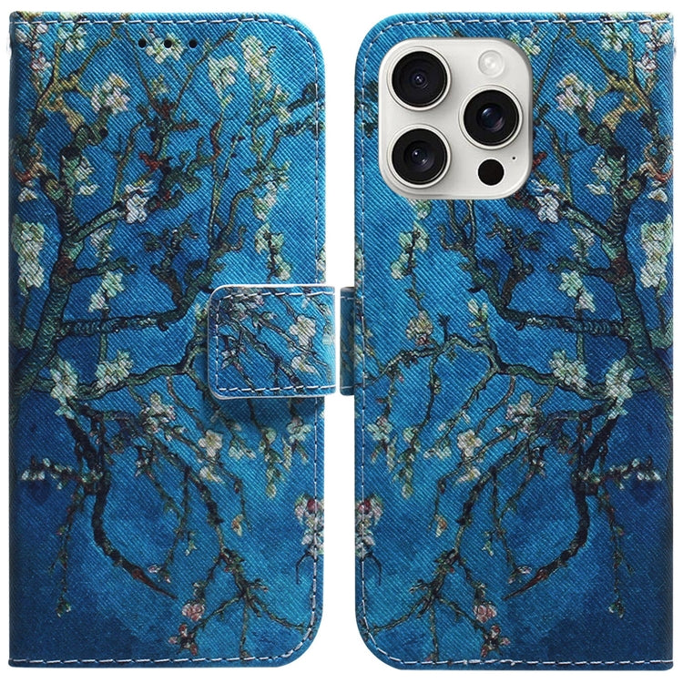 For iPhone 16 Pro Coloured Drawing Flip Leather Phone Case(Apricot) - iPhone 16 Pro Cases by PMC TechLife | Online Shopping South Africa | PMC TechLife | Buy Now Pay Later Mobicred