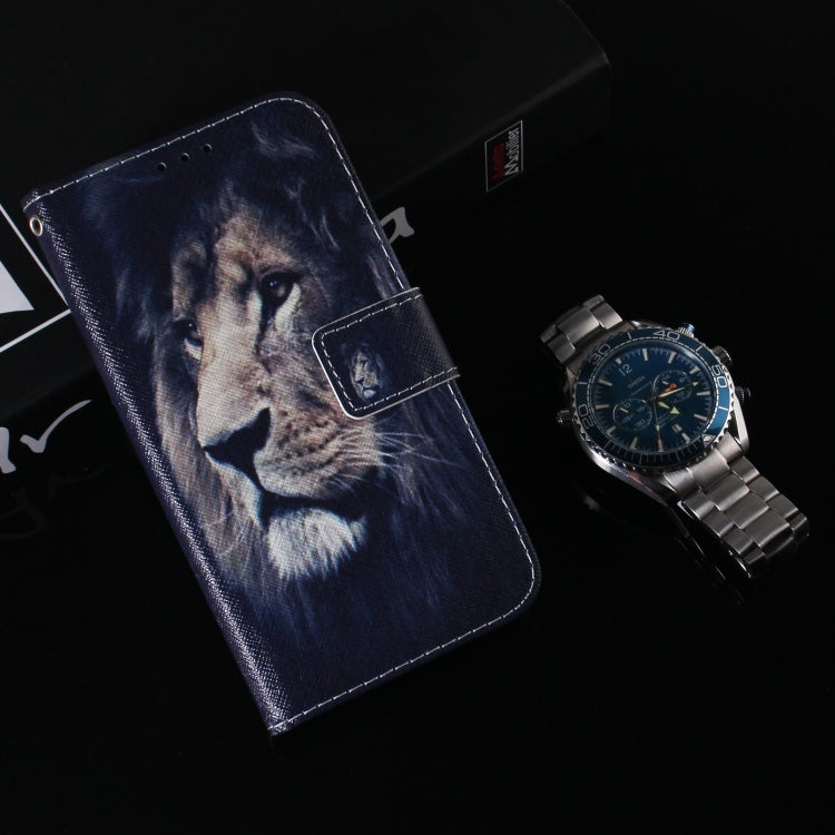 For iPhone 16 Plus Coloured Drawing Flip Leather Phone Case(Lion) - iPhone 16 Plus Cases by PMC Jewellery | Online Shopping South Africa | PMC Jewellery | Buy Now Pay Later Mobicred