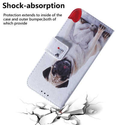 For iPhone 16 Pro Max Coloured Drawing Flip Leather Phone Case(Pug) - iPhone 16 Pro Max Cases by PMC Jewellery | Online Shopping South Africa | PMC Jewellery | Buy Now Pay Later Mobicred