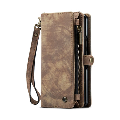 For Google Pixel Fold CaseMe 008 Detachable Multifunctional Retro Frosted Horizontal Flip Phone Leather Case with Zipper Wallet(Brown) - Google Cases by CaseMe | Online Shopping South Africa | PMC Jewellery | Buy Now Pay Later Mobicred