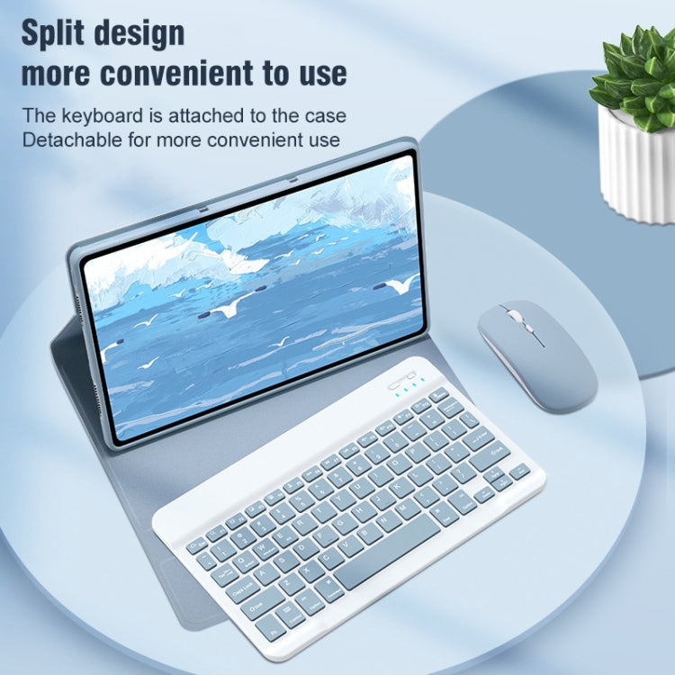 For iPad 10.2 2021 / Air 2019 Round Button 360 Degree Rotatable Bluetooth Keyboard Leather Case with Touchpad(Mint Green) - Universal by PMC TechLife | Online Shopping South Africa | PMC TechLife