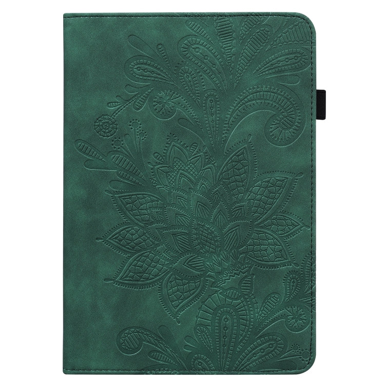 For Amazon Fire Max 11 Lace Flower Embossing Pattern Leather Tablet Case(Green) - Amazon by PMC TechLife | Online Shopping South Africa | PMC TechLife | Buy Now Pay Later Mobicred