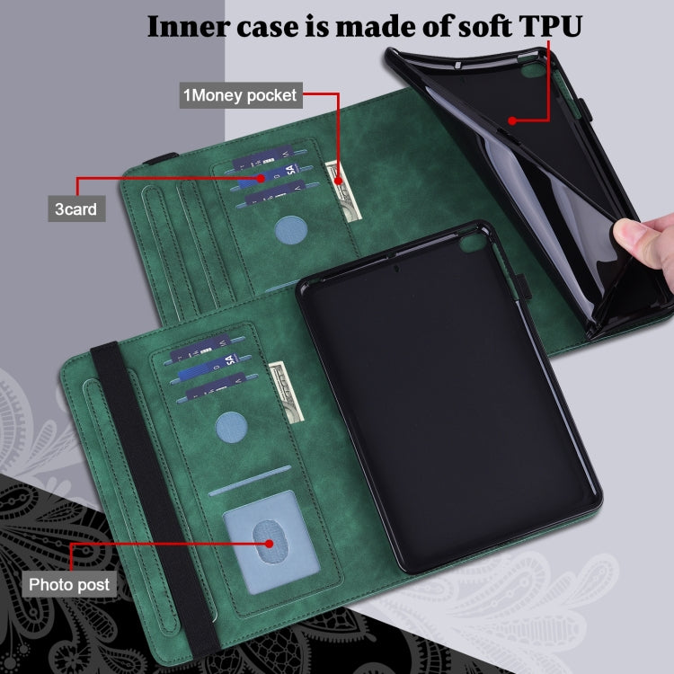 For Amazon Fire Max 11 Lace Flower Embossing Pattern Leather Tablet Case(Green) - Amazon by PMC TechLife | Online Shopping South Africa | PMC TechLife | Buy Now Pay Later Mobicred