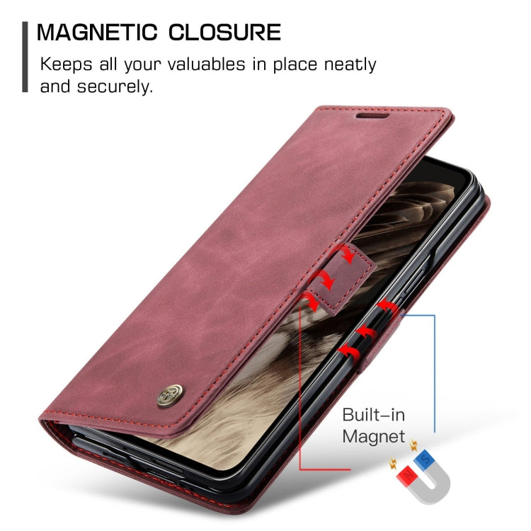 For Google Pixel Fold CaseMe 013 Multifunctional Horizontal Flip Leather Phone Case(Wine Red) - Google Cases by CaseMe | Online Shopping South Africa | PMC Jewellery | Buy Now Pay Later Mobicred