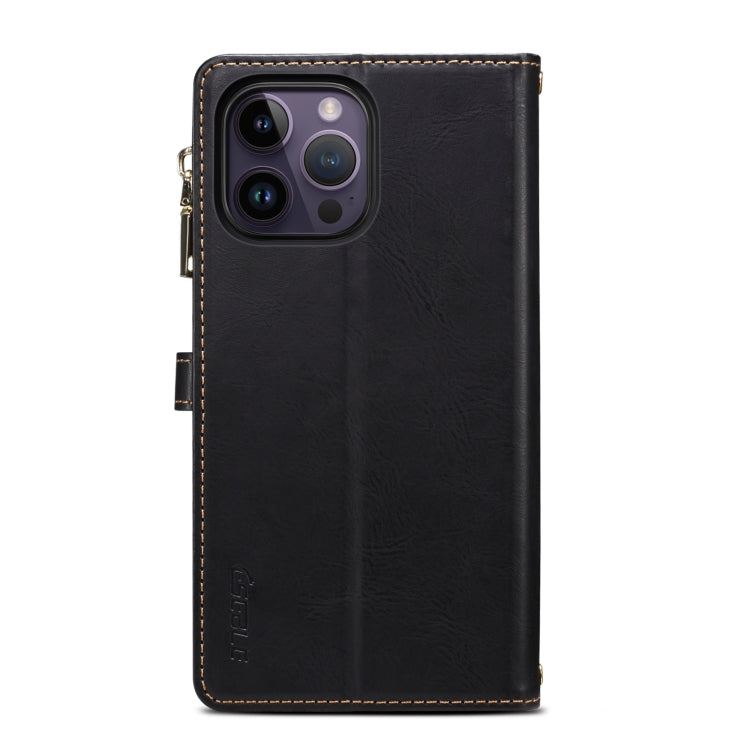 For iPhone 16 Pro ESEBLE Star Series Lanyard Zipper Wallet RFID Leather Case(Black) - iPhone 16 Pro Cases by ESEBLE | Online Shopping South Africa | PMC Jewellery | Buy Now Pay Later Mobicred