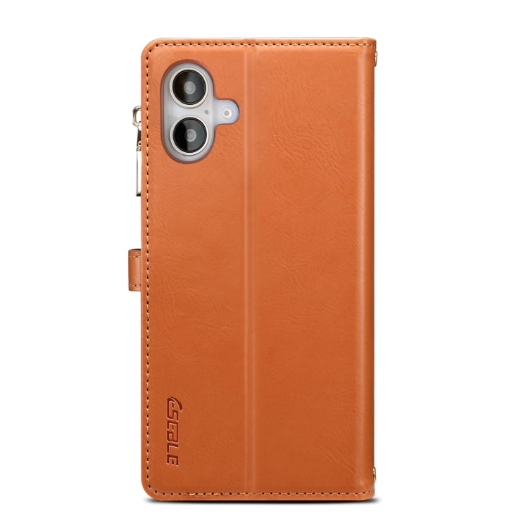 For iPhone 16 ESEBLE Star Series Lanyard Zipper Wallet RFID Leather Case(Brown) - iPhone 16 Cases by ESEBLE | Online Shopping South Africa | PMC TechLife | Buy Now Pay Later Mobicred