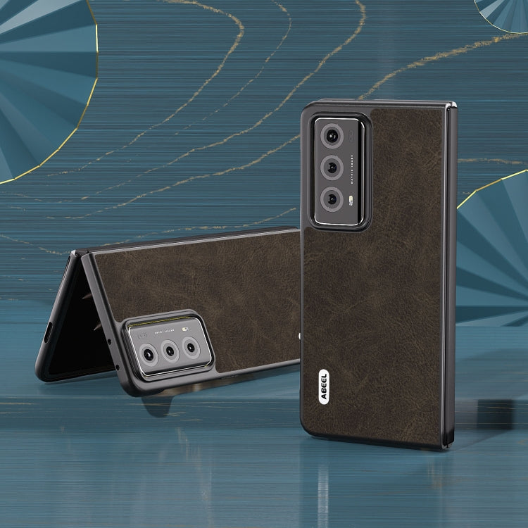For Honor Magic V2 ABEEL Dream Litchi Texture PU Phone Case(Khaki) - Honor Cases by PMC TechLife | Online Shopping South Africa | PMC TechLife | Buy Now Pay Later Mobicred