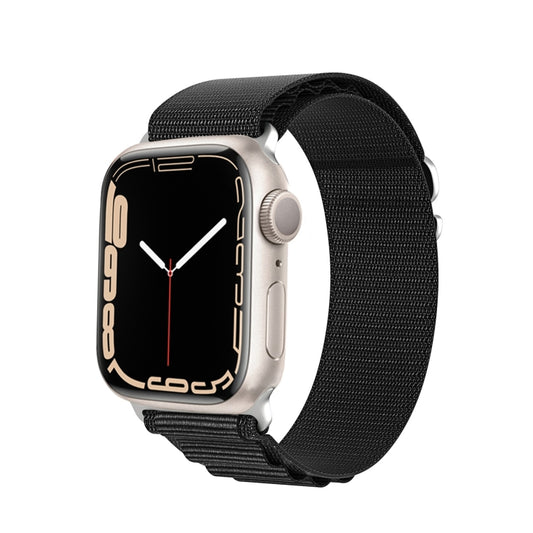 For Apple Watch Series 8 41mm DUX DUCIS GS Series Nylon Loop Watch Band(Black) - Watch Bands by DUX DUCIS | Online Shopping South Africa | PMC Jewellery | Buy Now Pay Later Mobicred