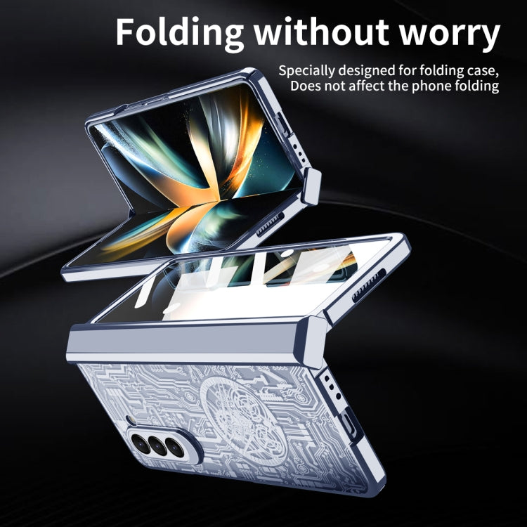For Samsung Galaxy Z Fold5 Mechanical Legend Integrated Electroplating All-inclusive Phone Case(Blue) - Galaxy Z Fold5 Cases by PMC TechLife | Online Shopping South Africa | PMC TechLife | Buy Now Pay Later Mobicred