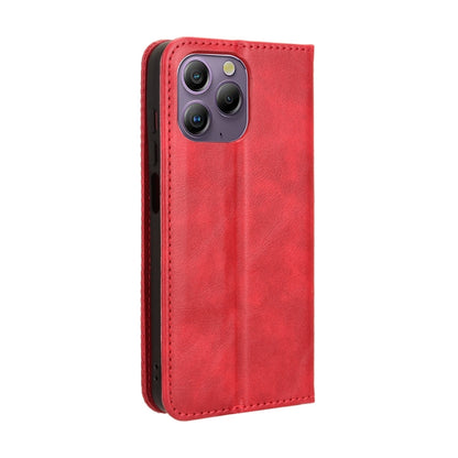 For Blackview A96 Magnetic Buckle Retro Texture Leather Phone Case(Red) - More Brand by PMC Jewellery | Online Shopping South Africa | PMC Jewellery