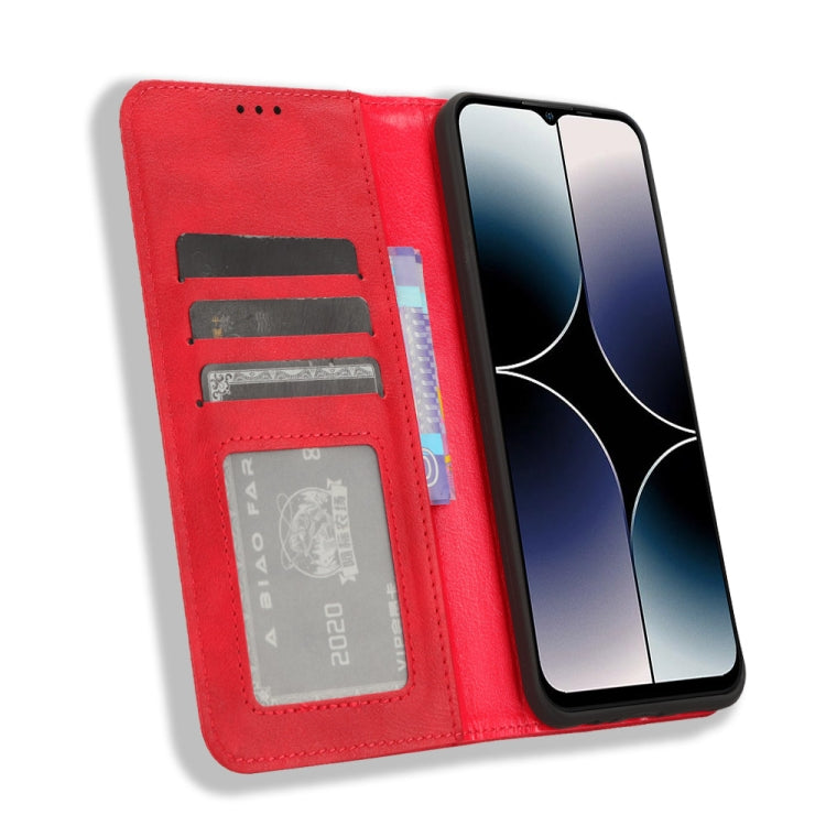 For Ulefone Note 16 Pro Magnetic Buckle Retro Texture Leather Phone Case(Red) - free shipping - PMC Jewellery - Order now!