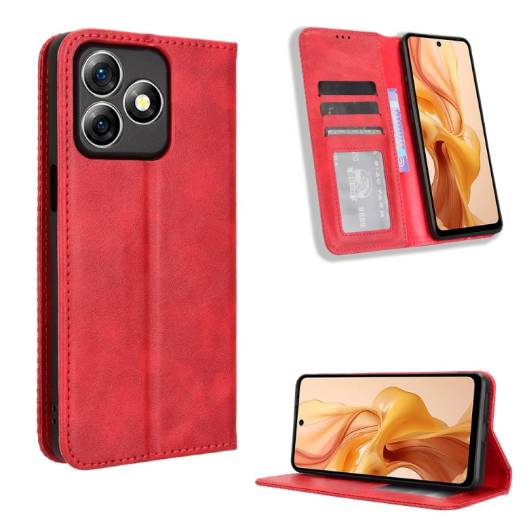 For Ulefone Note 18 Ultra Magnetic Buckle Retro Texture Leather Phone Case(Red) - Ulefone Cases by PMC Jewellery | Online Shopping South Africa | PMC Jewellery | Buy Now Pay Later Mobicred