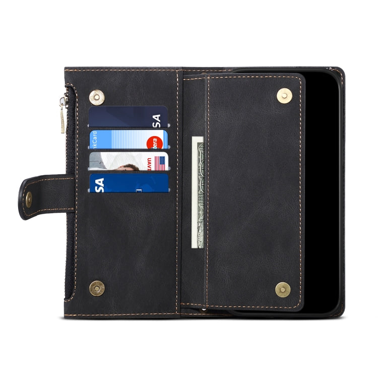 For iPhone 15 Pro ESEBLE Retro Frosted RFID Flip Leather Phone Case(Black) - free shipping - PMC Jewellery - Order now!
