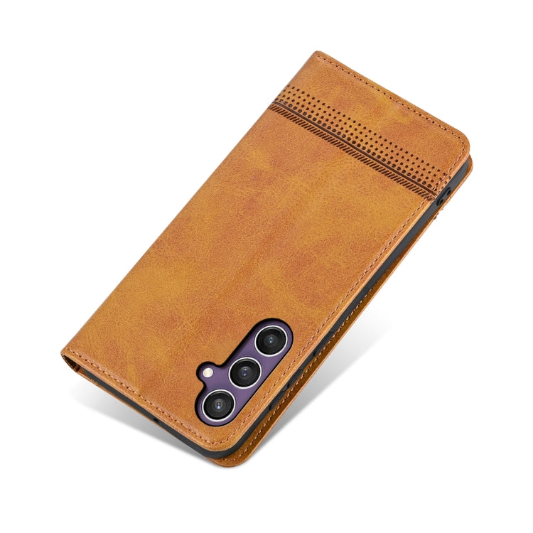 For Samsung Galaxy S24+ 5G AZNS Magnetic Calf Texture Flip Leather Phone Case(Light Brown) - Galaxy S24+ 5G Cases by AZNS | Online Shopping South Africa | PMC Jewellery | Buy Now Pay Later Mobicred