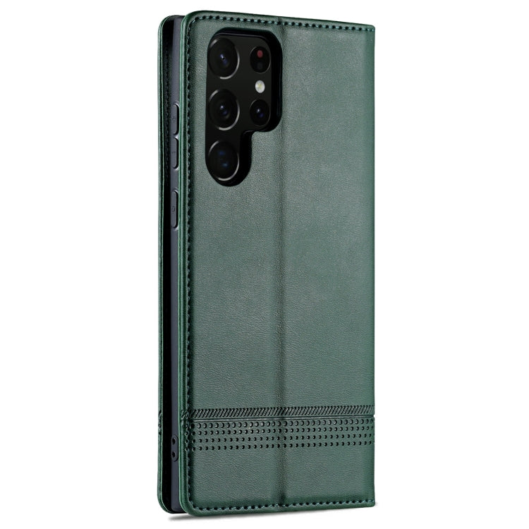 For Samsung Galaxy S24 Ultra 5G AZNS Magnetic Calf Texture Flip Leather Phone Case(Dark Green) - Galaxy S24 Ultra 5G Cases by AZNS | Online Shopping South Africa | PMC Jewellery | Buy Now Pay Later Mobicred