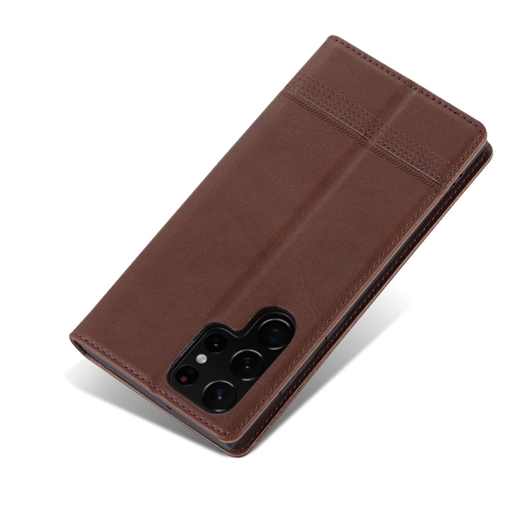 For Samsung Galaxy S24 Ultra 5G AZNS Magnetic Calf Texture Flip Leather Phone Case(Dark Brown) - Galaxy S24 Ultra 5G Cases by AZNS | Online Shopping South Africa | PMC Jewellery | Buy Now Pay Later Mobicred