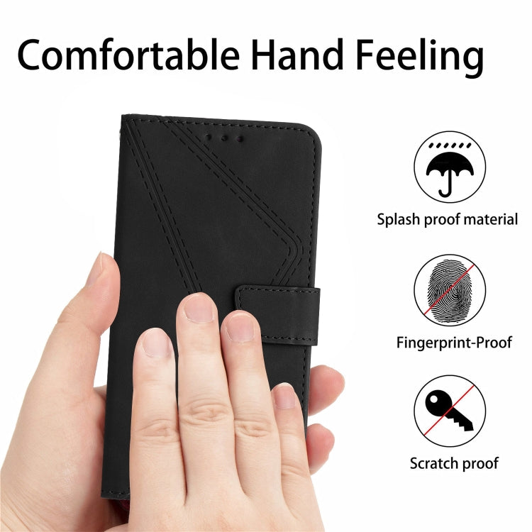 For Google Pixel 9 Pro Stitching Embossed Leather Phone Case(Black) - Google Cases by PMC TechLife | Online Shopping South Africa | PMC TechLife | Buy Now Pay Later Mobicred