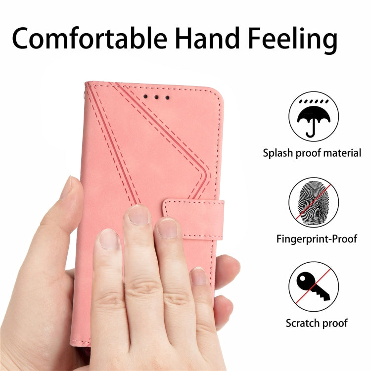 For Google Pixel 9 Stitching Embossed Leather Phone Case(Pink) - Google Cases by PMC Jewellery | Online Shopping South Africa | PMC Jewellery | Buy Now Pay Later Mobicred