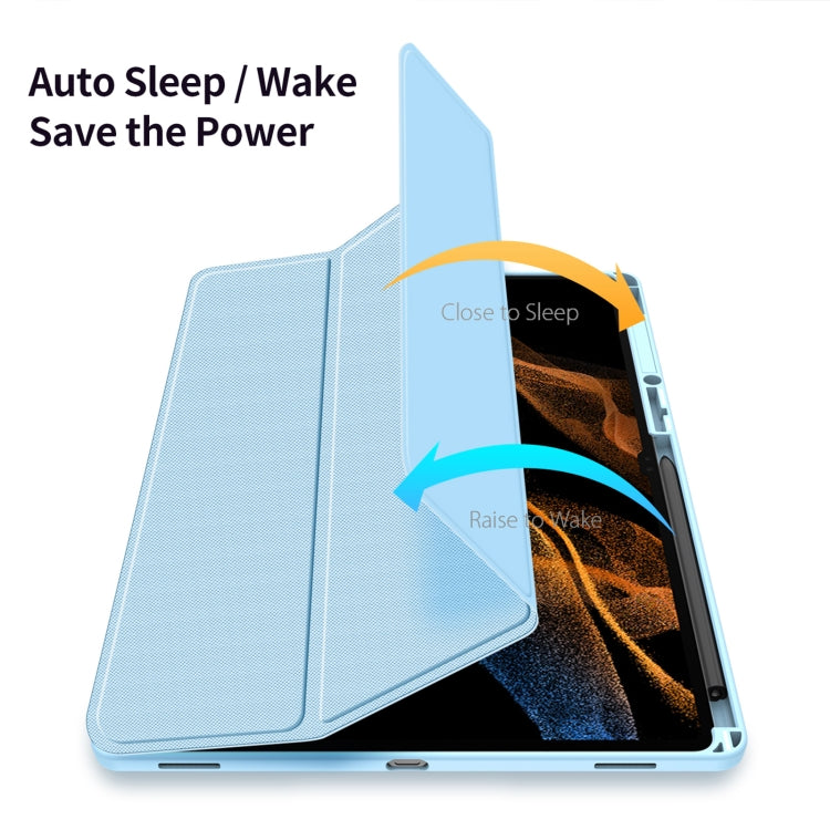 For Samsung Galaxy Tab S9 Ultra DUX DUCIS TOBY Series Antiskid Leather Tablet Case with Sleep / Wake-up Function(Blue) - Galaxy Tab S9 Ultra Cases by DUX DUCIS | Online Shopping South Africa | PMC Jewellery | Buy Now Pay Later Mobicred