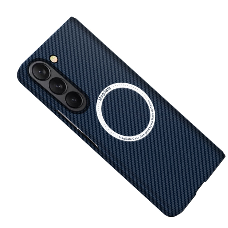 For Samsung Galaxy Z Fold5 Carbon Fiber Texture MagSafe Magnetic Phone Case(Blue) - Galaxy Z Fold5 Cases by PMC Jewellery | Online Shopping South Africa | PMC Jewellery