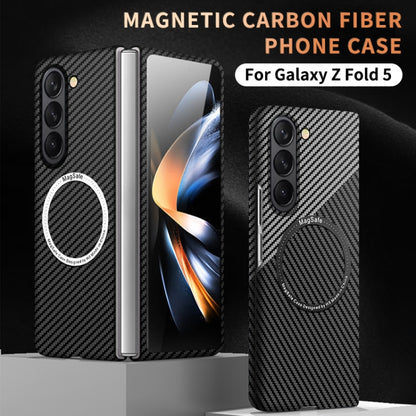 For Samsung Galaxy Z Fold5 Carbon Fiber Texture MagSafe Magnetic Phone Case(Blue) - Galaxy Z Fold5 Cases by PMC Jewellery | Online Shopping South Africa | PMC Jewellery